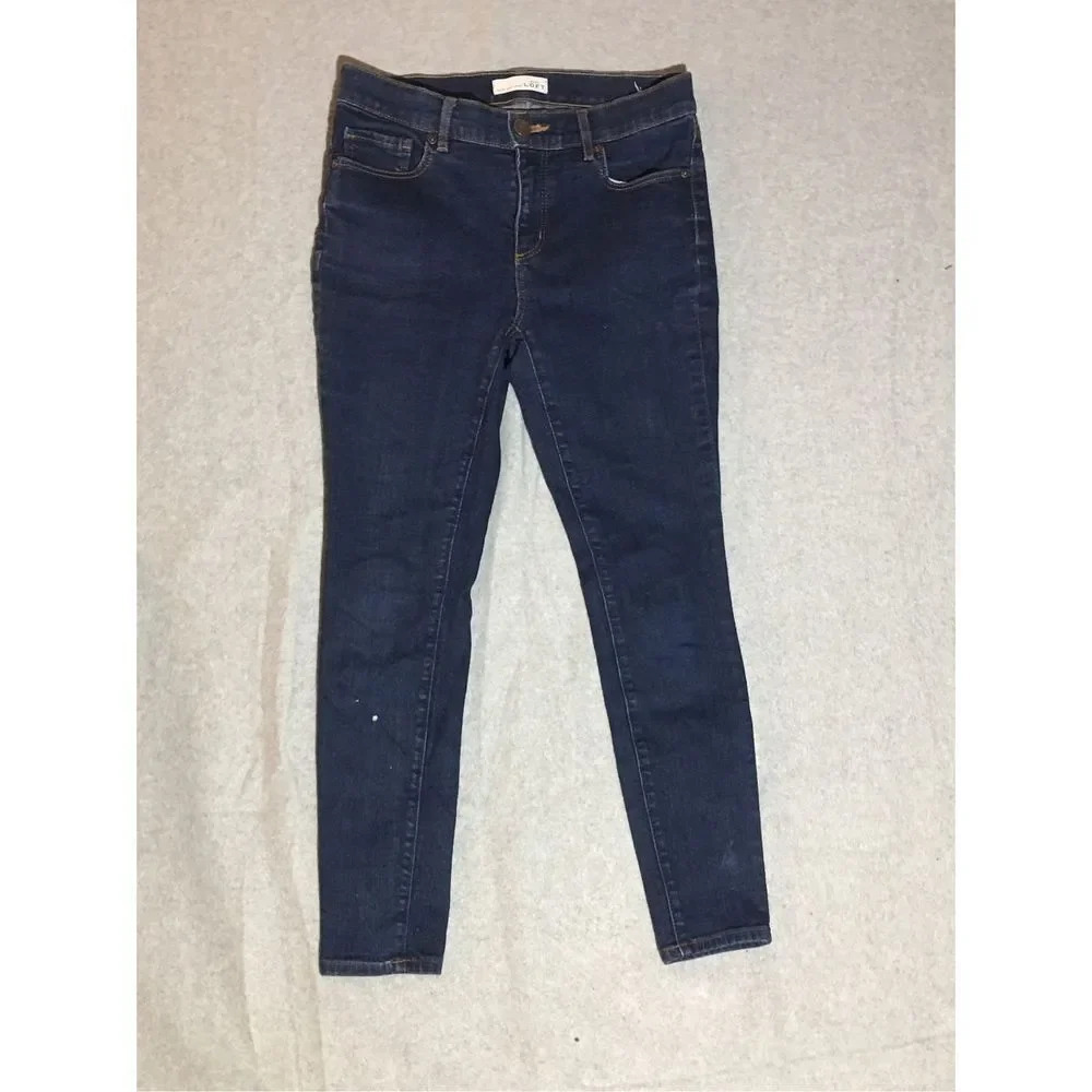 Womens LOFT Jeans Size 6 Petite Casual Dark Wash Zipper Legging Capsule Wardrobe